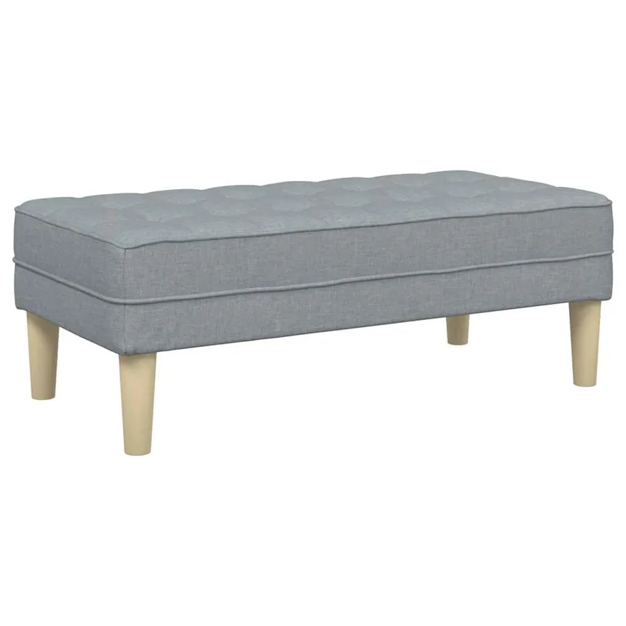 banc avec coussin Gris clair 113 x 57 x 39 cm tissu - 2