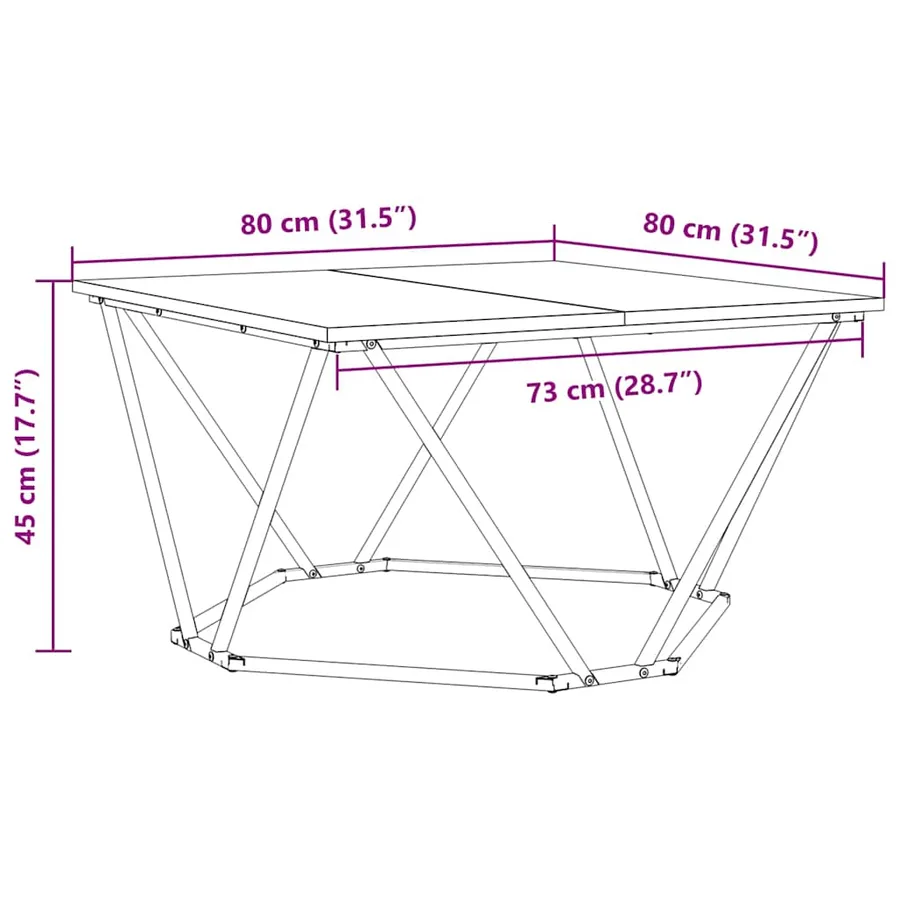 Table basse Chêne fumé 80 x 80 x 45 cm - 11
