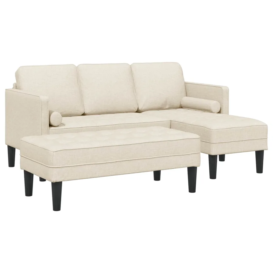 Ensemble de Canapés avec coussin 2 pcs Lin Polyester - 4
