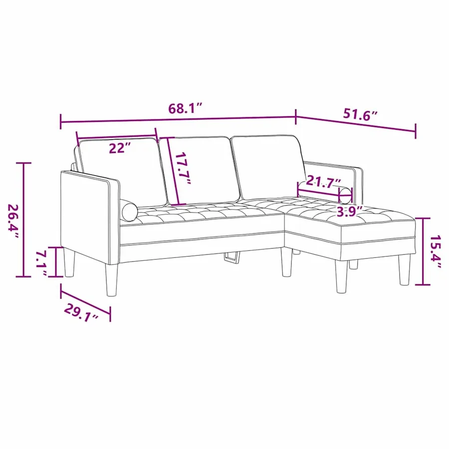 Ensemble de Canapés 2 pcs Gris nuage 173 x 131 x 67 cm - 12