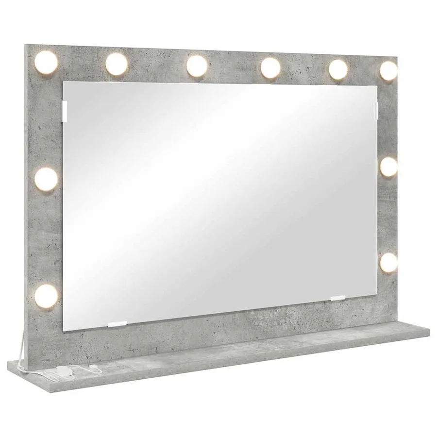 Miroir de vanité Rectangulaire Gris béton 80 x 55 x 18 cm - 2