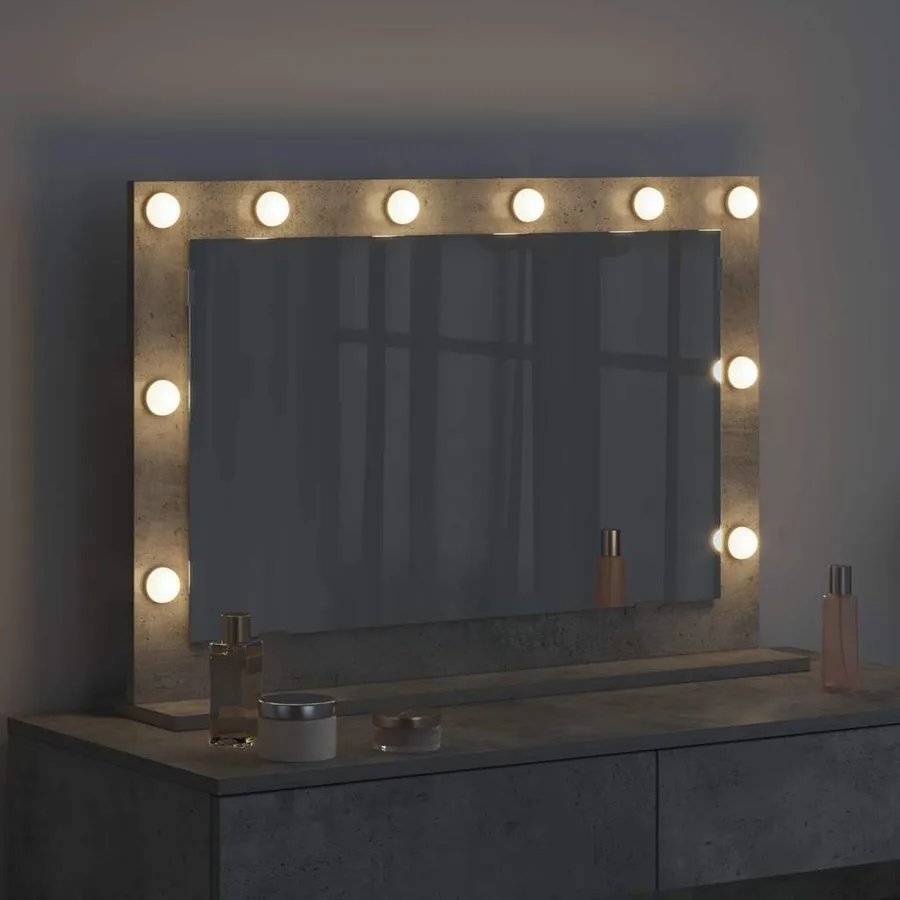 Miroir de vanité Rectangulaire Gris béton 80 x 55 x 18 cm - 3