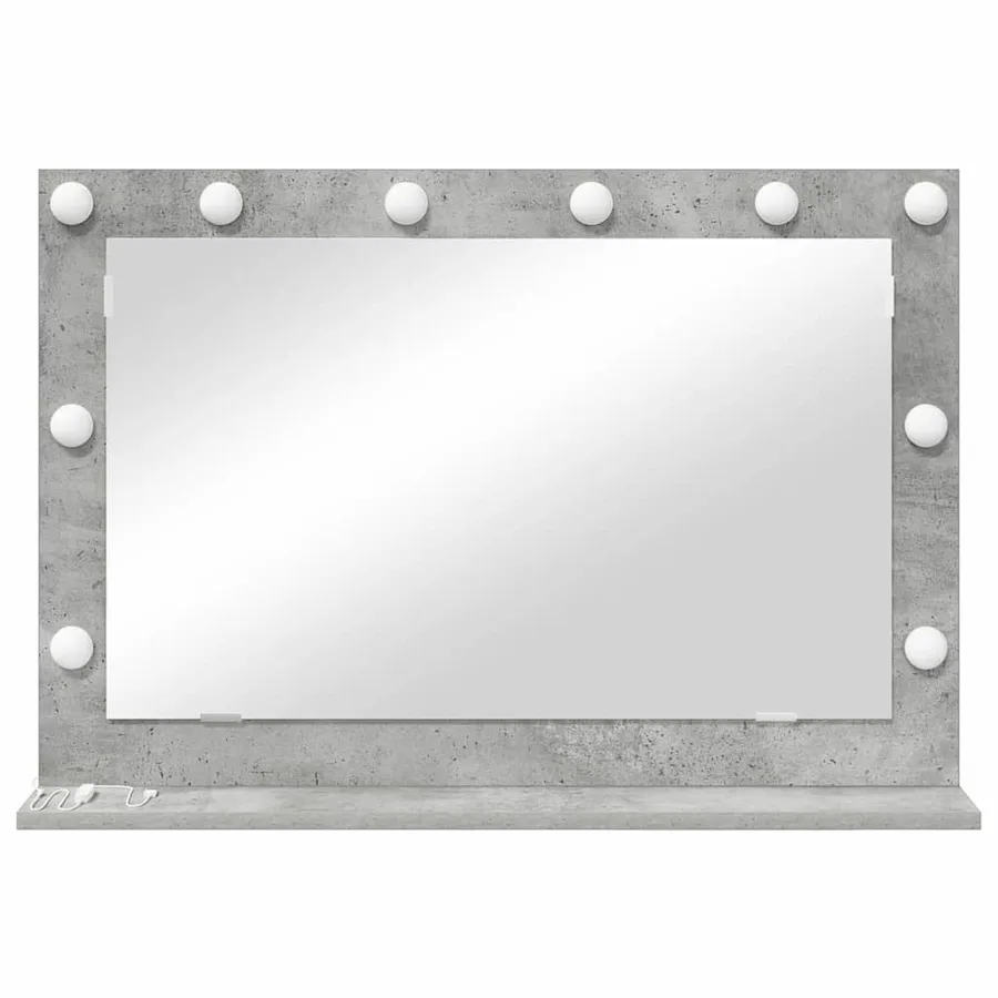 Miroir de vanité Rectangulaire Gris béton 80 x 55 x 18 cm - 4