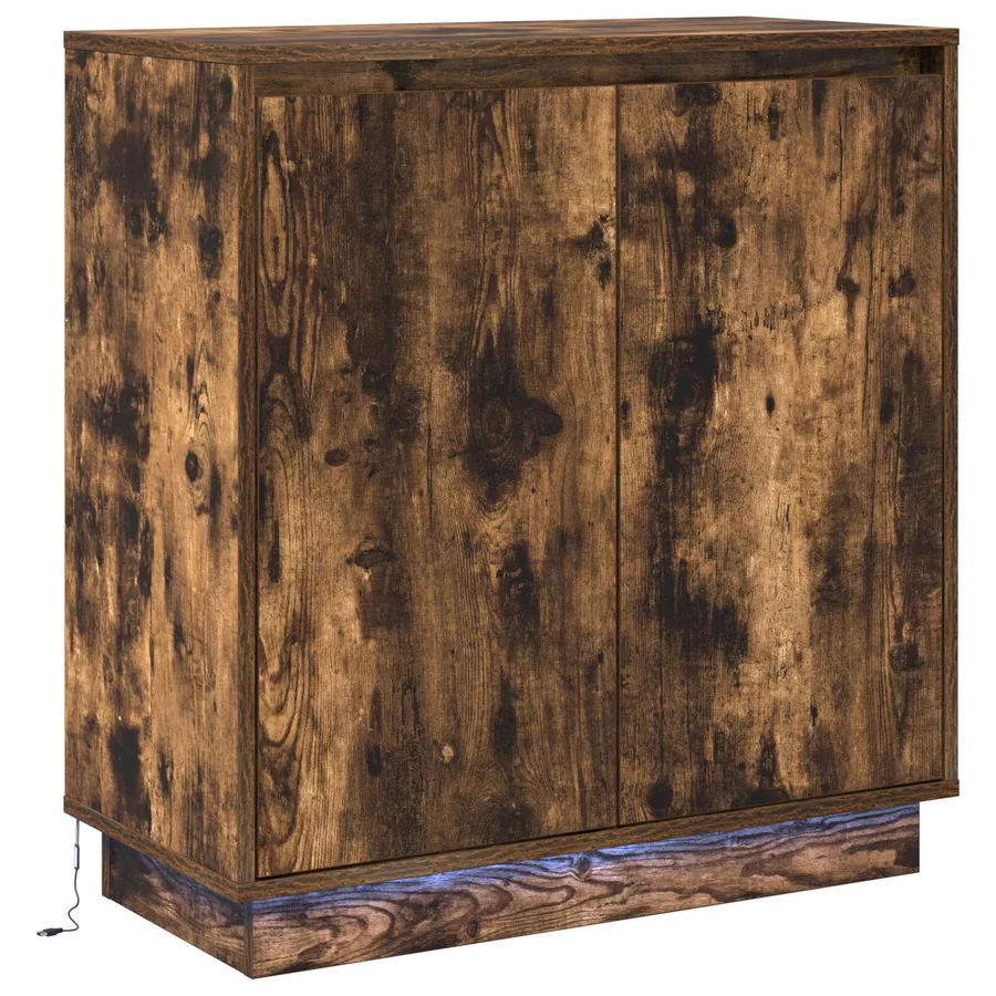 Buffet LED pour Chêne fumé 71 x 34,5 x 75 cm Bois d'ingénierie - 2