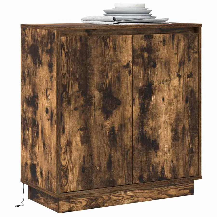 Buffet LED pour Chêne fumé 71 x 34,5 x 75 cm Bois d'ingénierie - 3