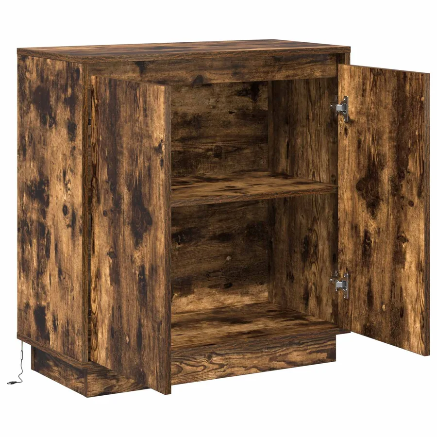 Buffet LED pour Chêne fumé 71 x 34,5 x 75 cm Bois d'ingénierie - 7