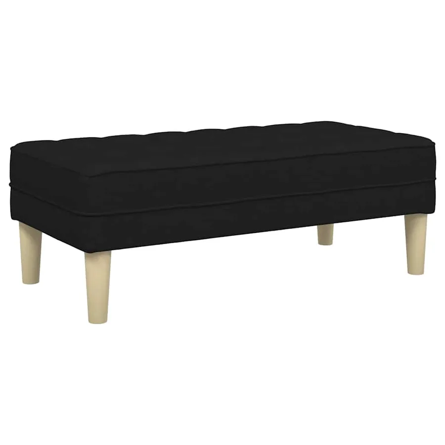 banc avec coussin Noir 113 x 57 x 39 cm tissu - 2