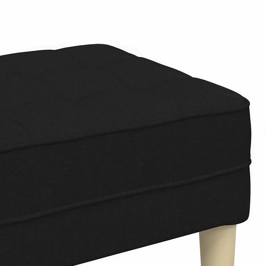 banc avec coussin Noir 113 x 57 x 39 cm tissu - 7