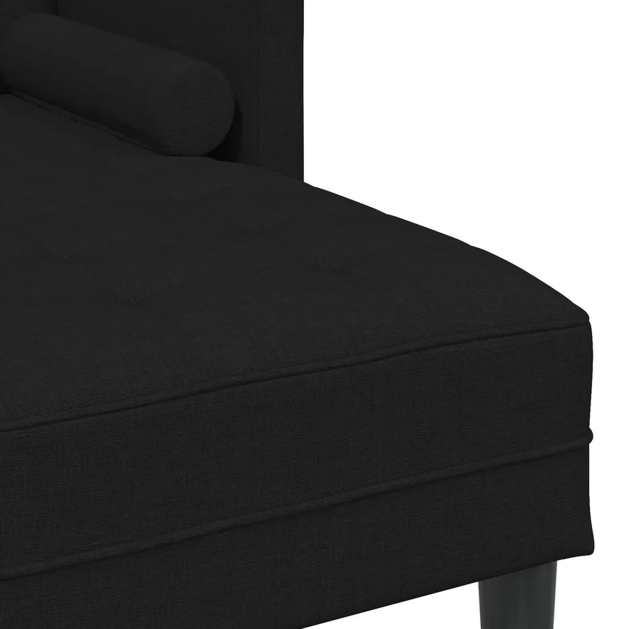 Ensemble de Canapés avec coussin 2 pcs Noir Polyester - 9
