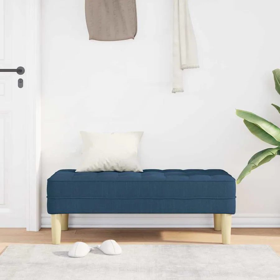banc avec coussin Bleu 113 x 57 x 39 cm tissu - 3