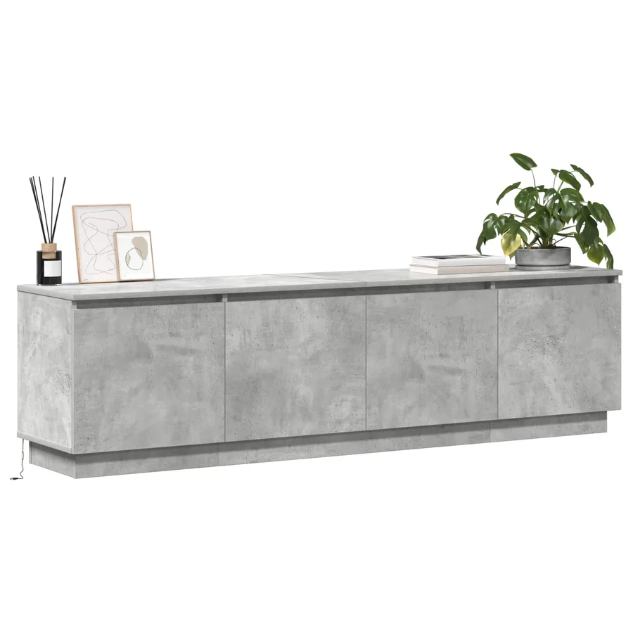 Meuble TV Gris béton 180 x 38 x 49 cm Bois d'ingénierie - 3