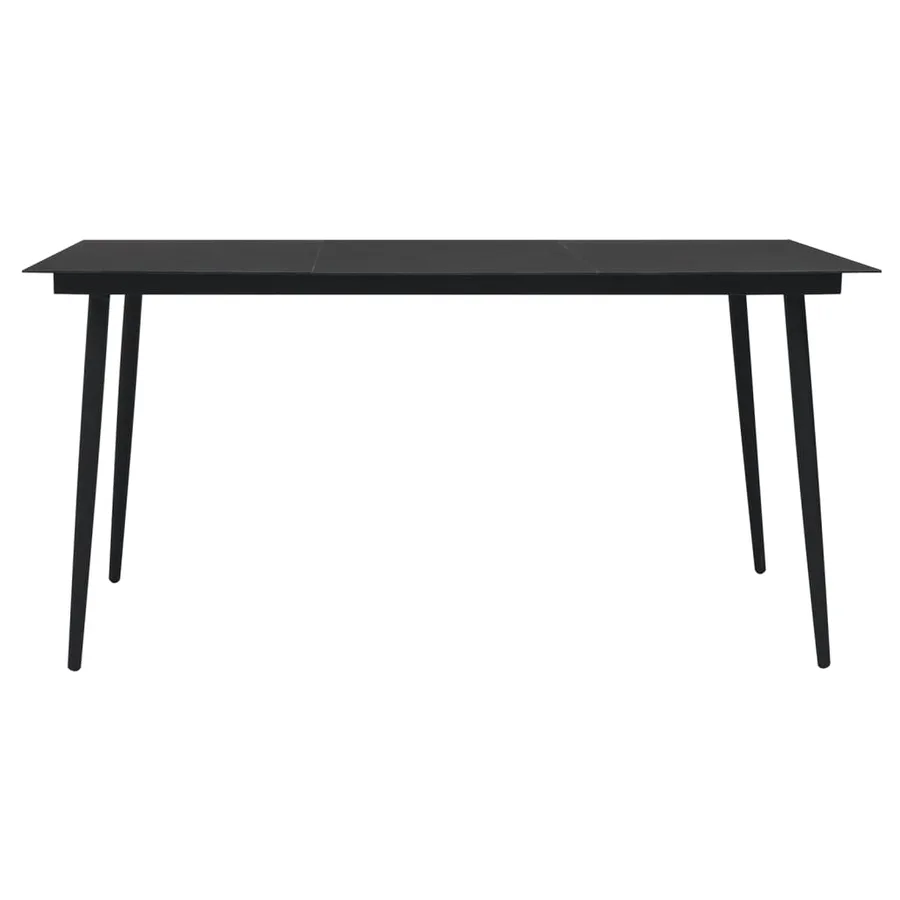 Ensemble à manger de jardin 9 pcs noir rotin PVC - 8