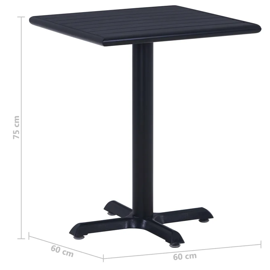 Table de jardin Noir 60x60x75 cm - 6