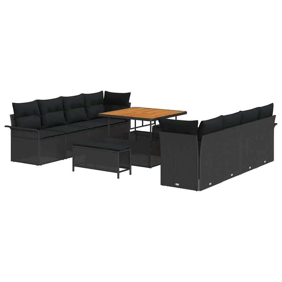 Ensemble de canapé de jardin Noir 100 x 100 x 71 cm - 2
