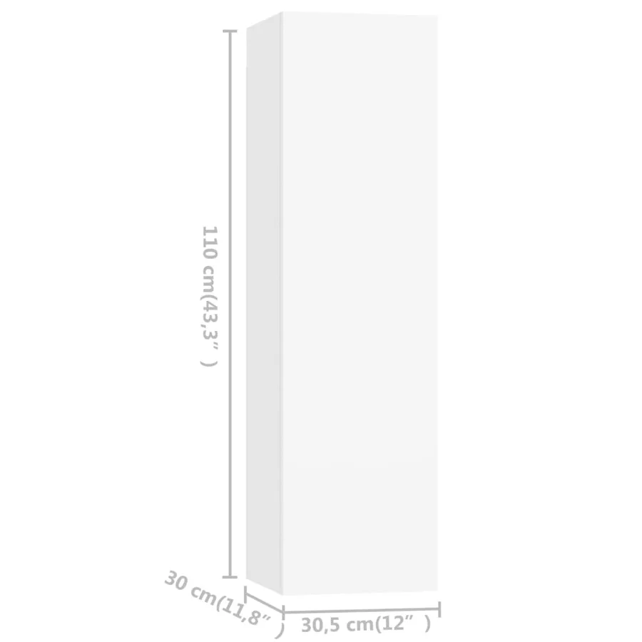 Ensemble de meubles TV 3 pcs Blanc Bois d'ingénierie - 7