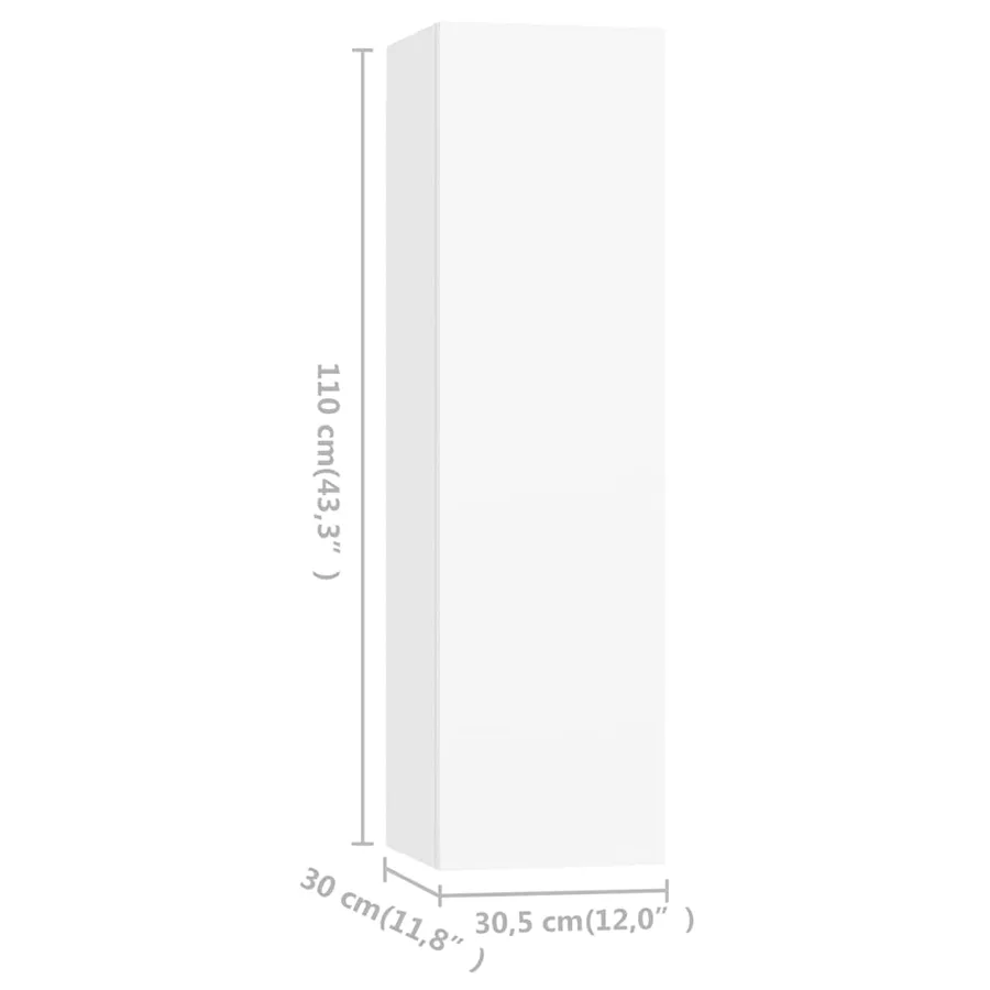 Ensemble de meubles TV 3 pcs Blanc Bois d'ingénierie - 16