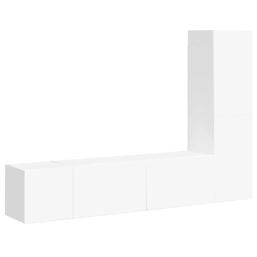 Ensemble de meubles TV 3 pcs Blanc Bois d'ingénierie - 2