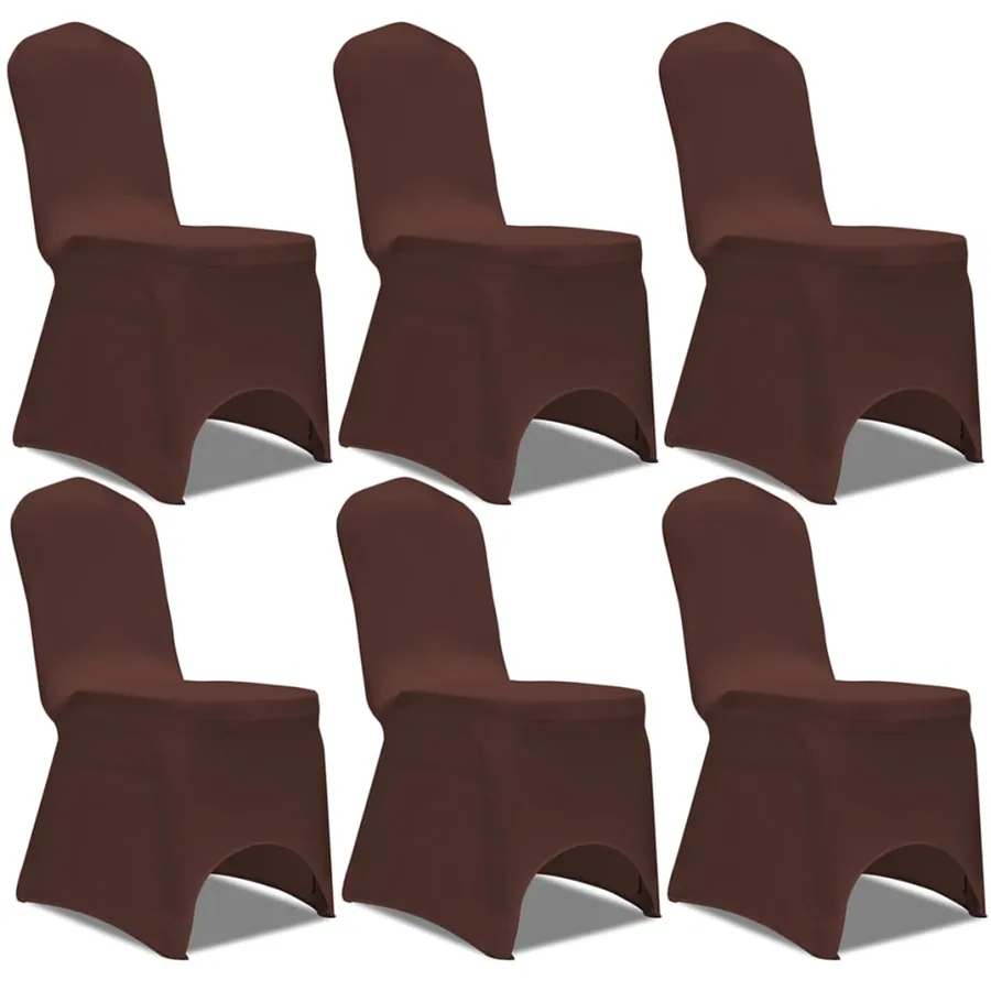 Housse de chaise extensible 6 pcs marron