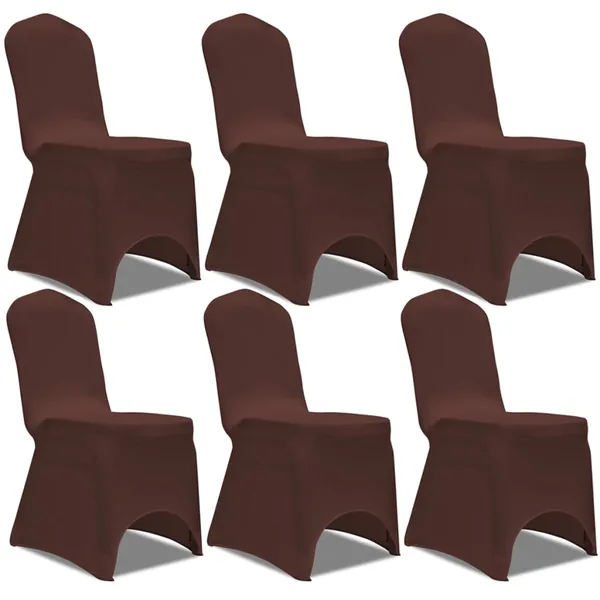 Housse de chaise extensible 6 pcs marron