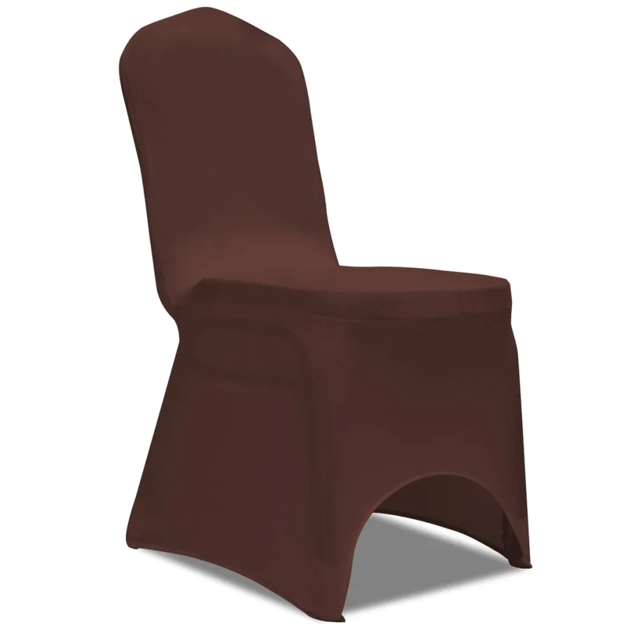 Housse de chaise extensible 6 pcs marron - 2