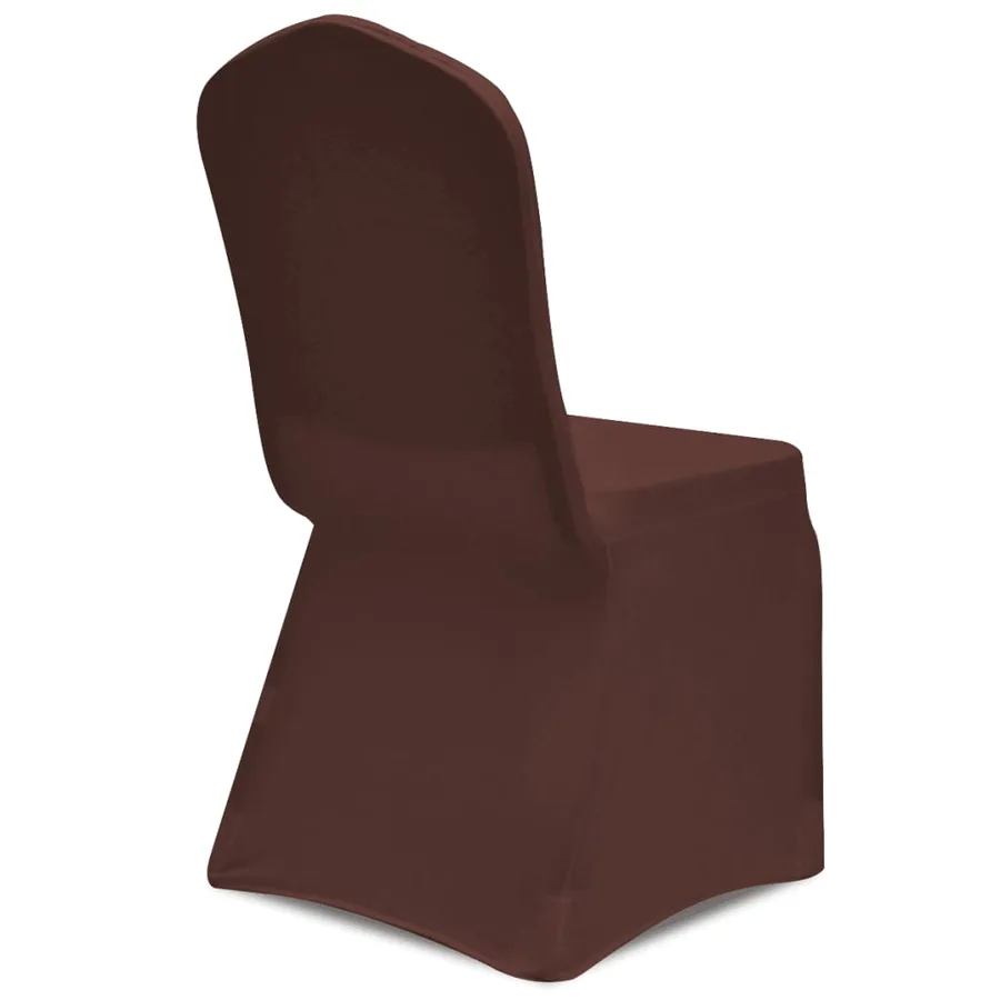 Housse de chaise extensible 6 pcs marron - 4