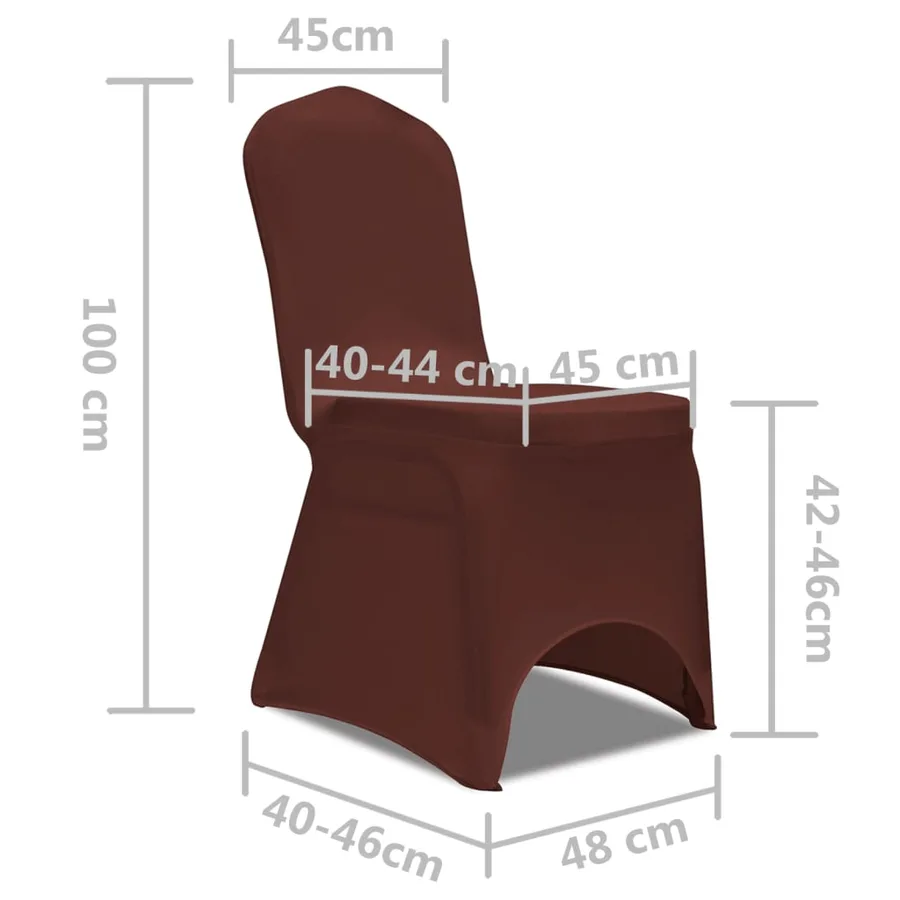 Housse de chaise extensible 6 pcs marron - 7