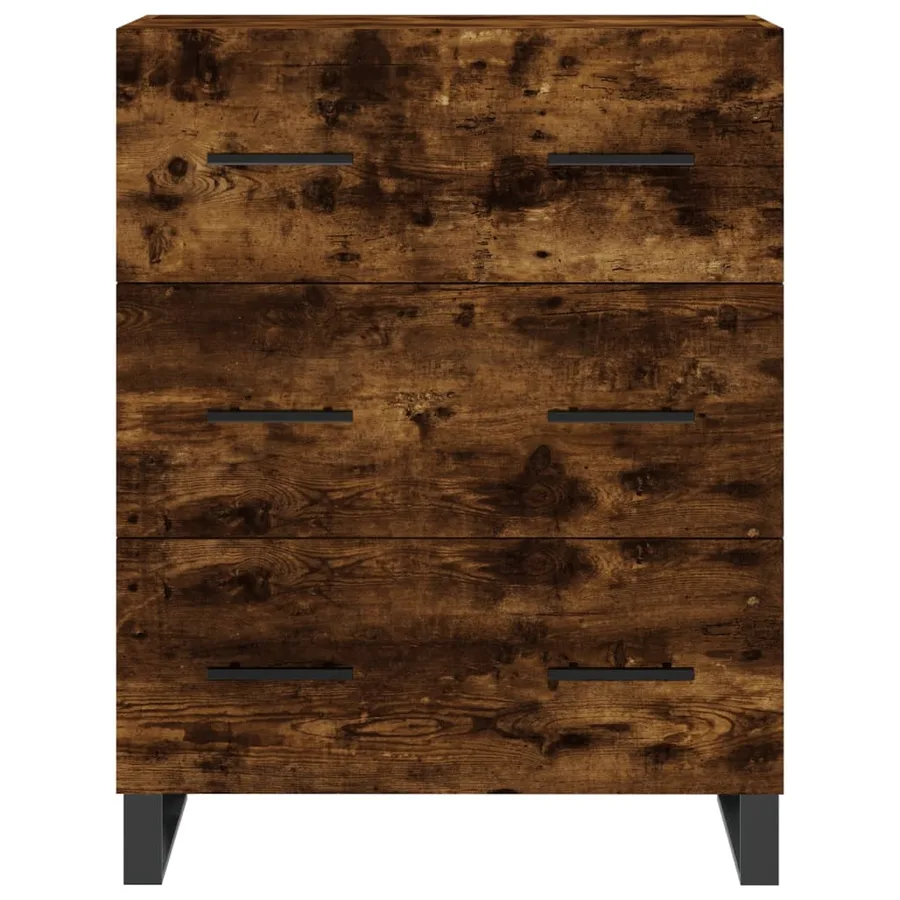 Buffet haut Chêne fumé 69,5x34x180 cm Bois d'ingénierie - 8