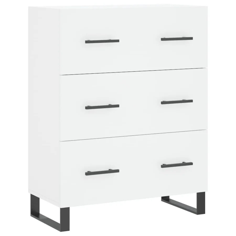 Buffet haut Blanc 69,5x34x180 cm Bois d'ingénierie - 7