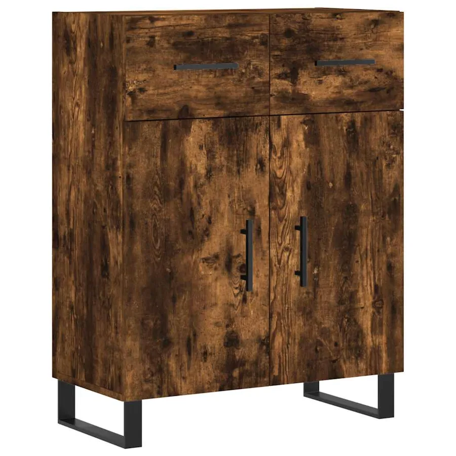 Buffet haut Chêne fumé 69,5x34x180 cm Bois d'ingénierie - 7