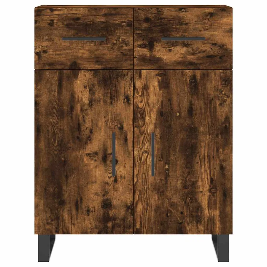 Buffet haut Chêne fumé 69,5x34x180 cm Bois d'ingénierie - 8