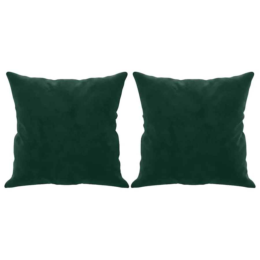 Coussins décoratifs lot de 2 Vert foncé 40x40 cm Velours - 2