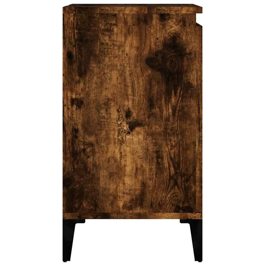 Meuble d'évier chêne fumé 58x33x60 cm bois d'ingénierie - 8