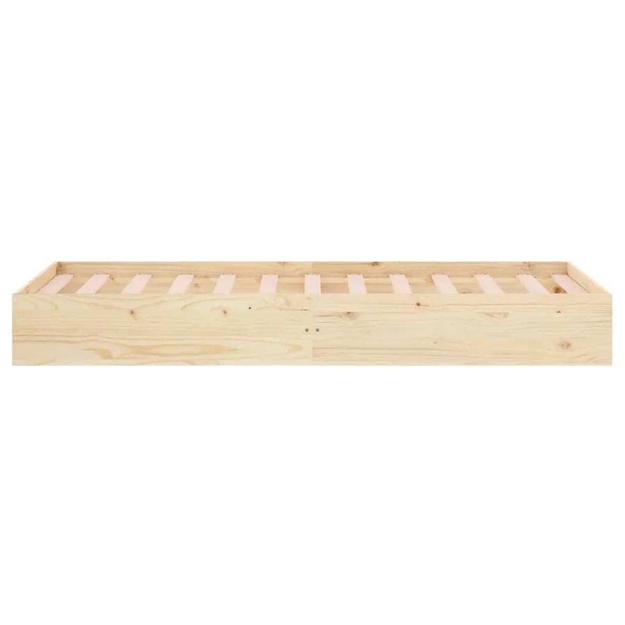 Cadre de lit sans matelas bois massif 75x190 cm - 5