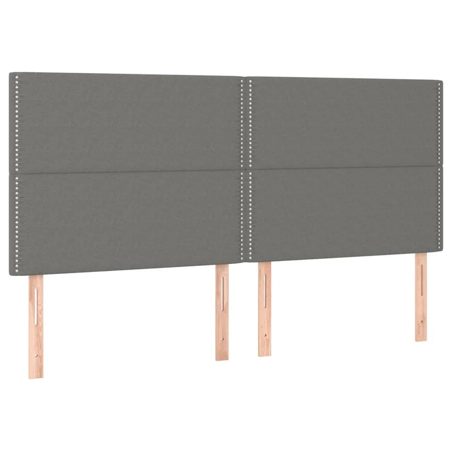 Tête de lit à LED Gris foncé 180x5x118/128 cm Tissu - 4