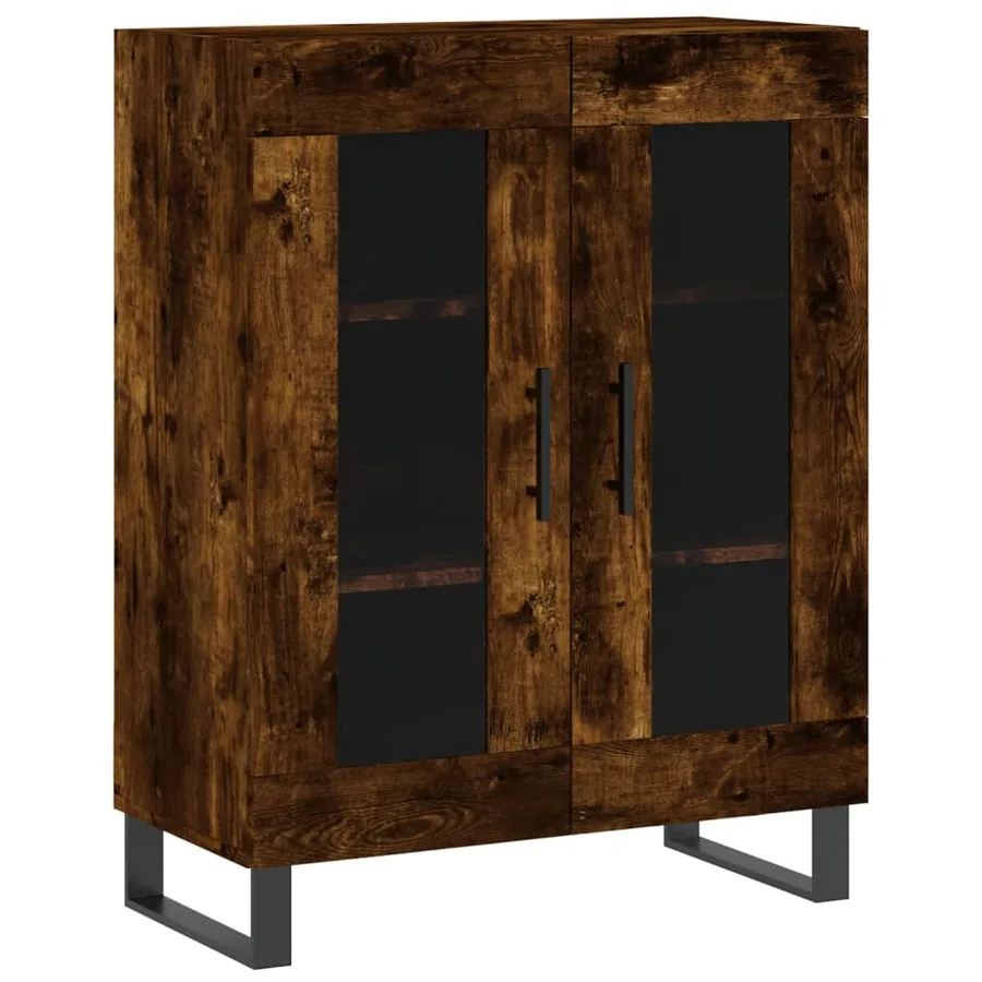 Buffet haut Chêne fumé 69,5x34x180 cm Bois d'ingénierie - 7