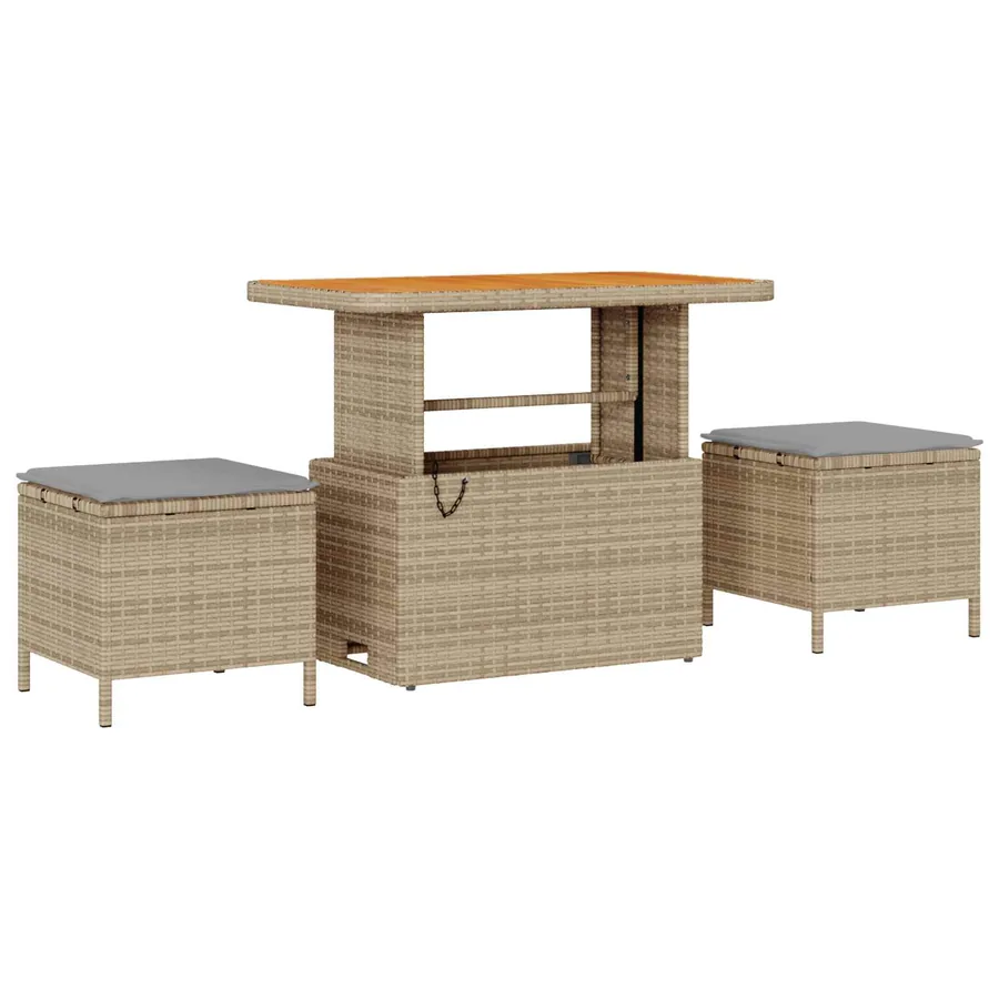 Ensemble de canapé de jardin 12 pcs Beige et Gris clair - 4