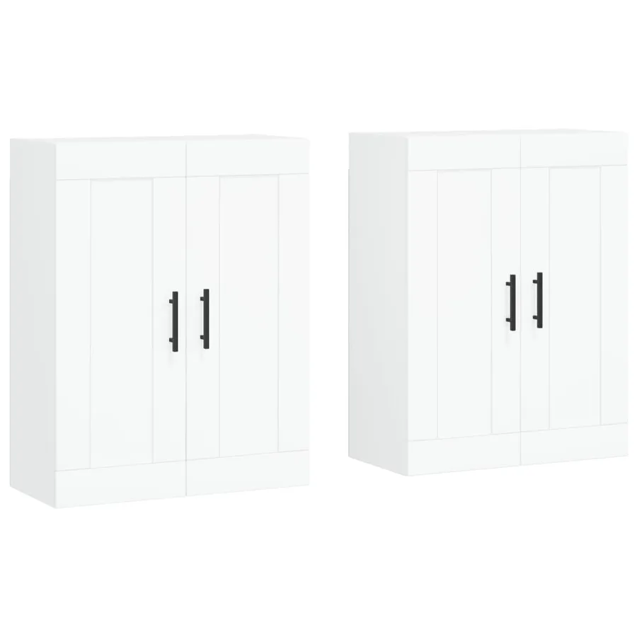 Armoires murales 2 pcs blanc bois d'ingénierie - 2