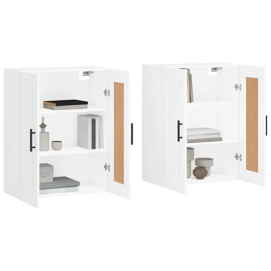 Armoires murales 2 pcs blanc bois d'ingénierie - 3