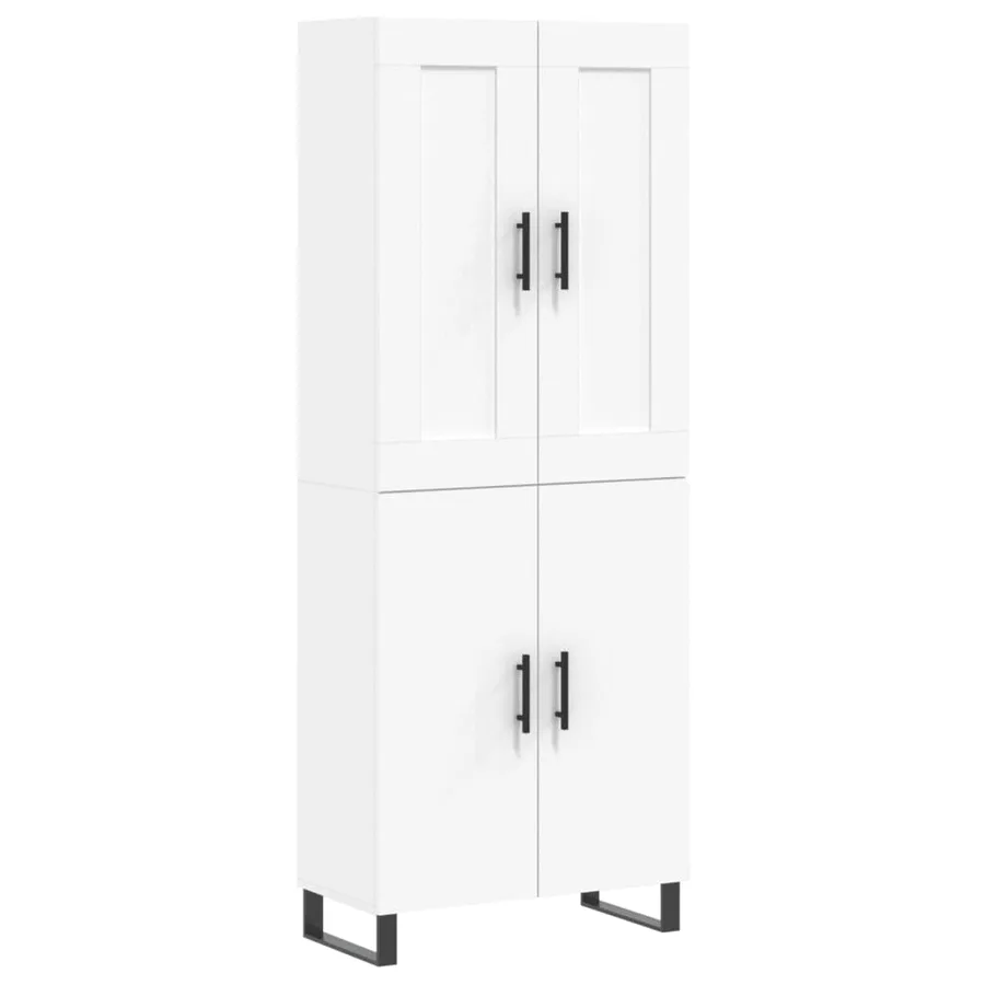 Buffet haut Blanc 69,5x34x180 cm Bois d'ingénierie - 2