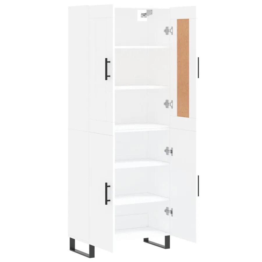 Buffet haut Blanc 69,5x34x180 cm Bois d'ingénierie - 4