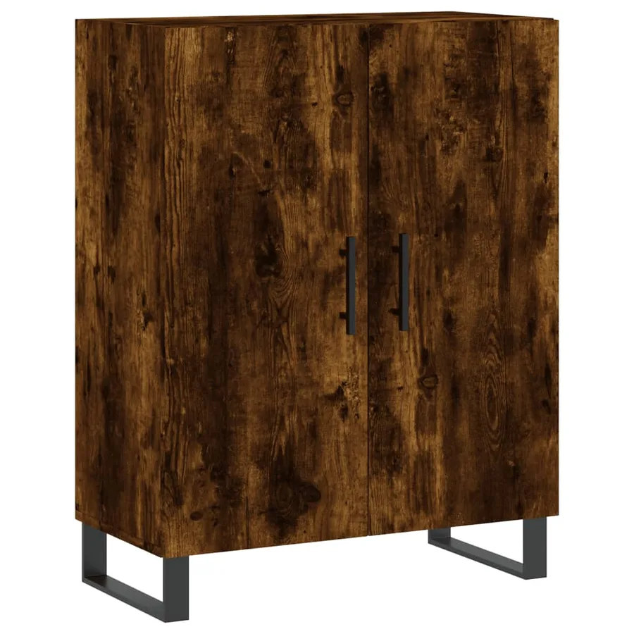 Buffet haut Chêne fumé 69,5x34x180 cm Bois d'ingénierie - 7