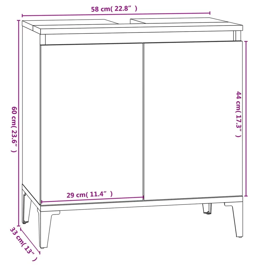 Ensemble de meubles de salle de bain 3 pcs Chêne fumé - 9
