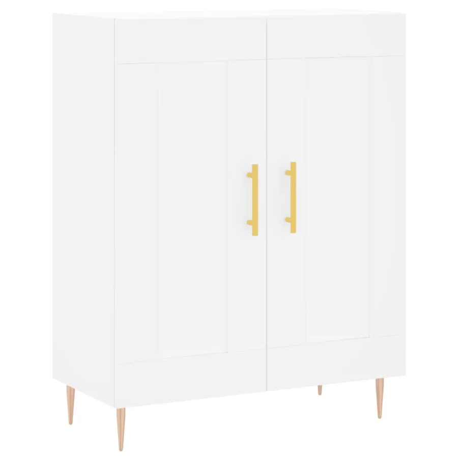 Buffet haut Blanc 69,5x34x180 cm Bois d'ingénierie - 7