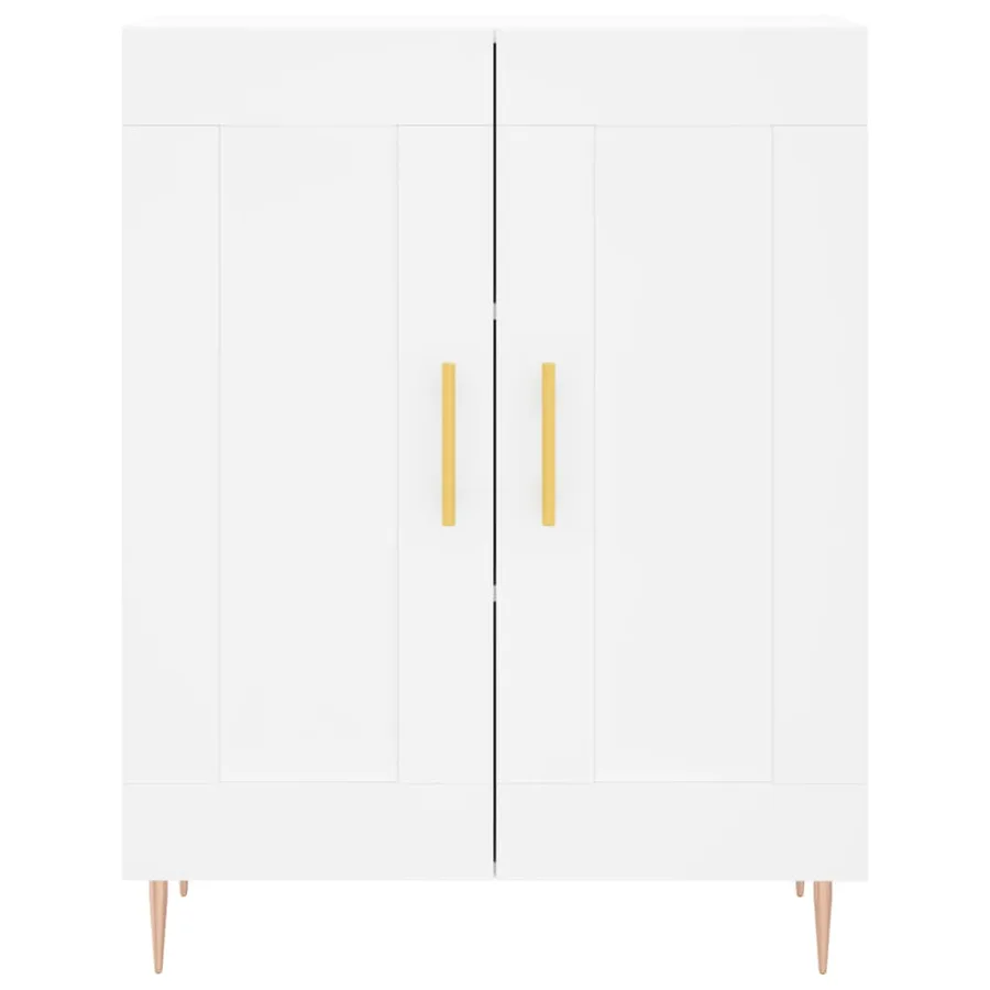 Buffet haut Blanc 69,5x34x180 cm Bois d'ingénierie - 8