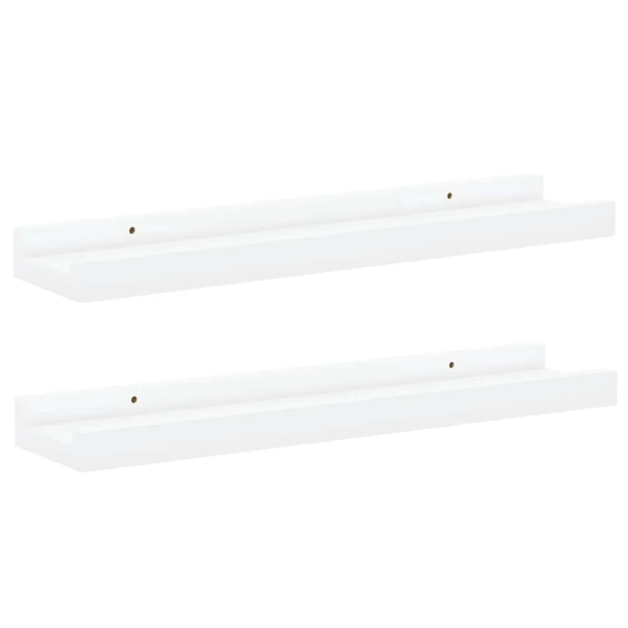 Étagères à rebord pour cadre photo 2 pcs Blanc 40x9x3 cm MDF - 6