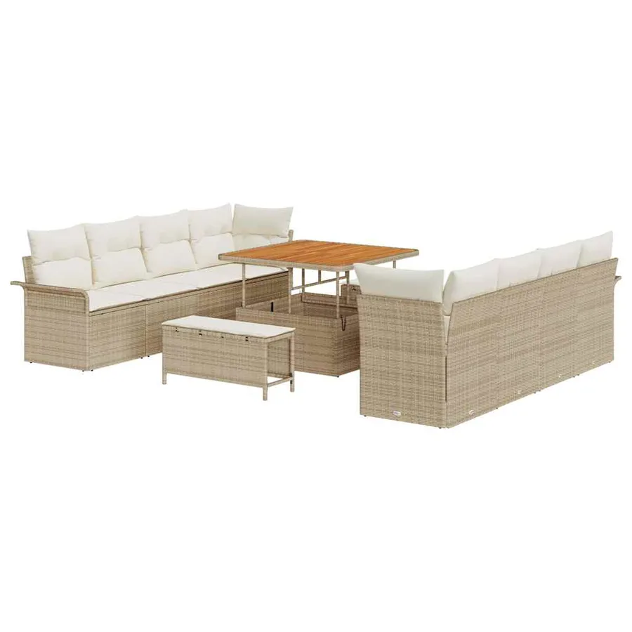 Ensemble de canapé de jardin Beige et crème 100 x 100 x 71 cm - 2