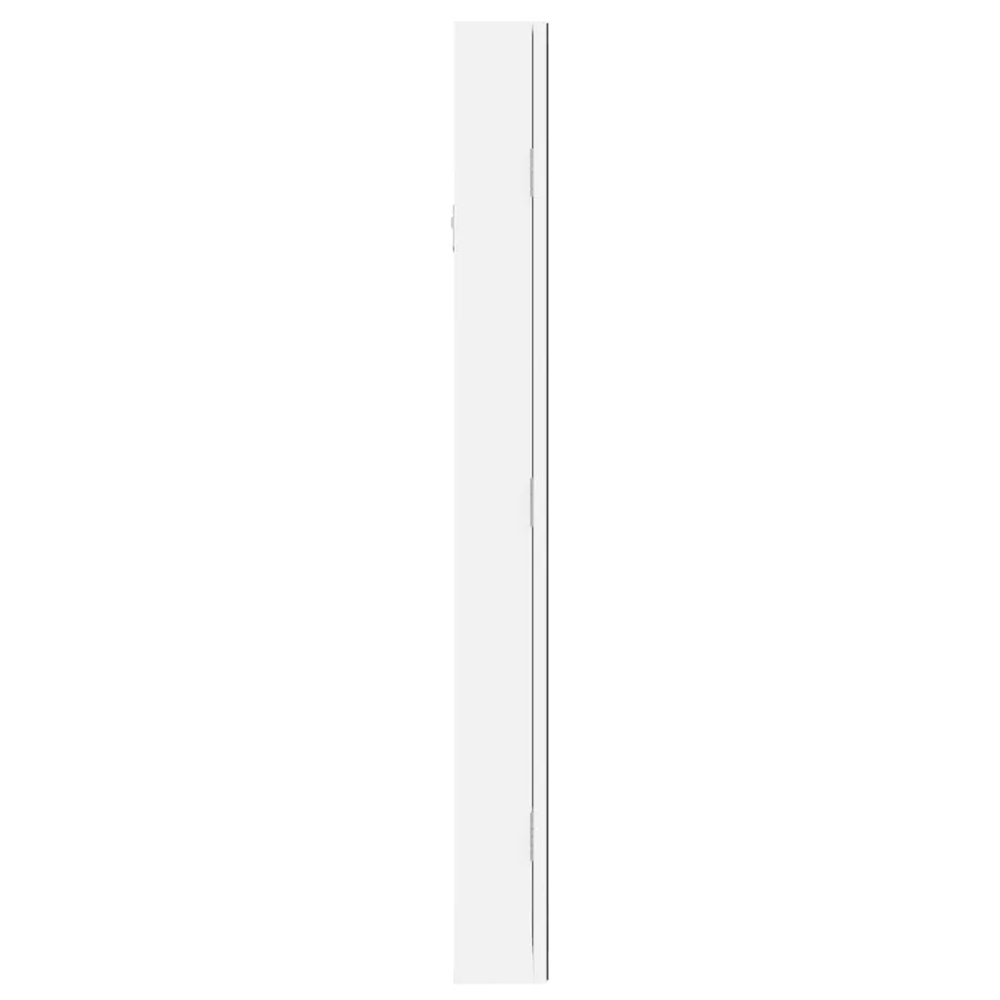 Armoire à bijoux avec miroir et éclairage LED mural blanc - 6