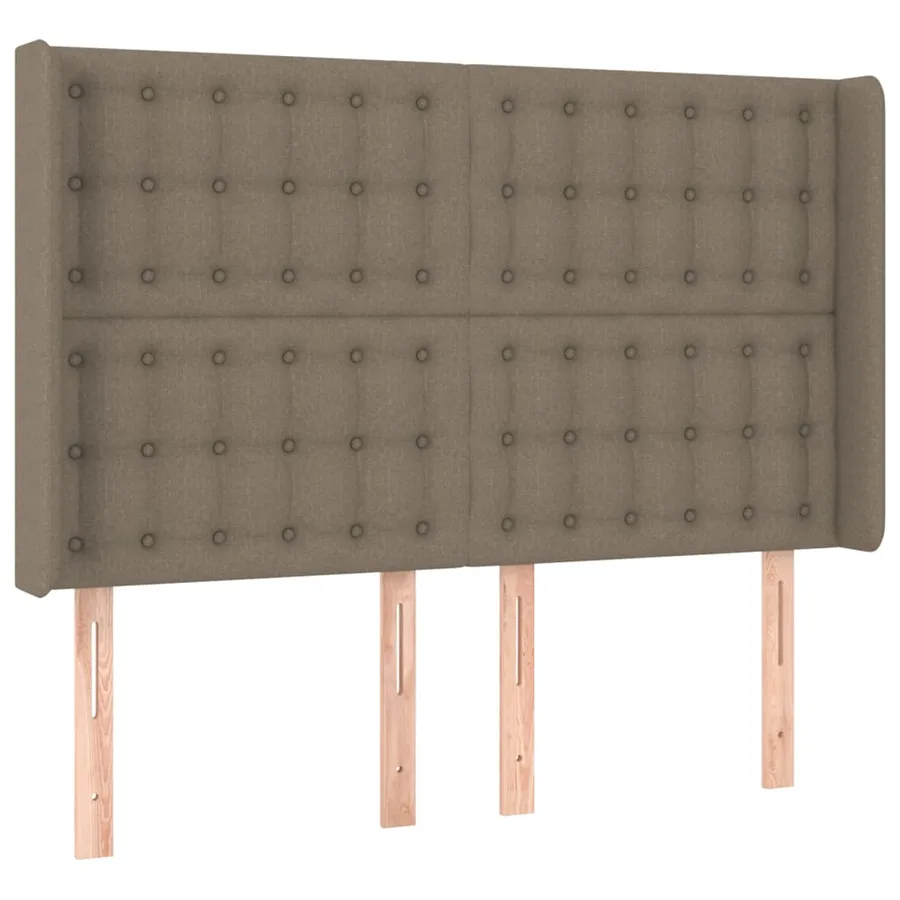 Tête de lit avec oreilles Taupe 147x16x118/128 cm Tissu - 2