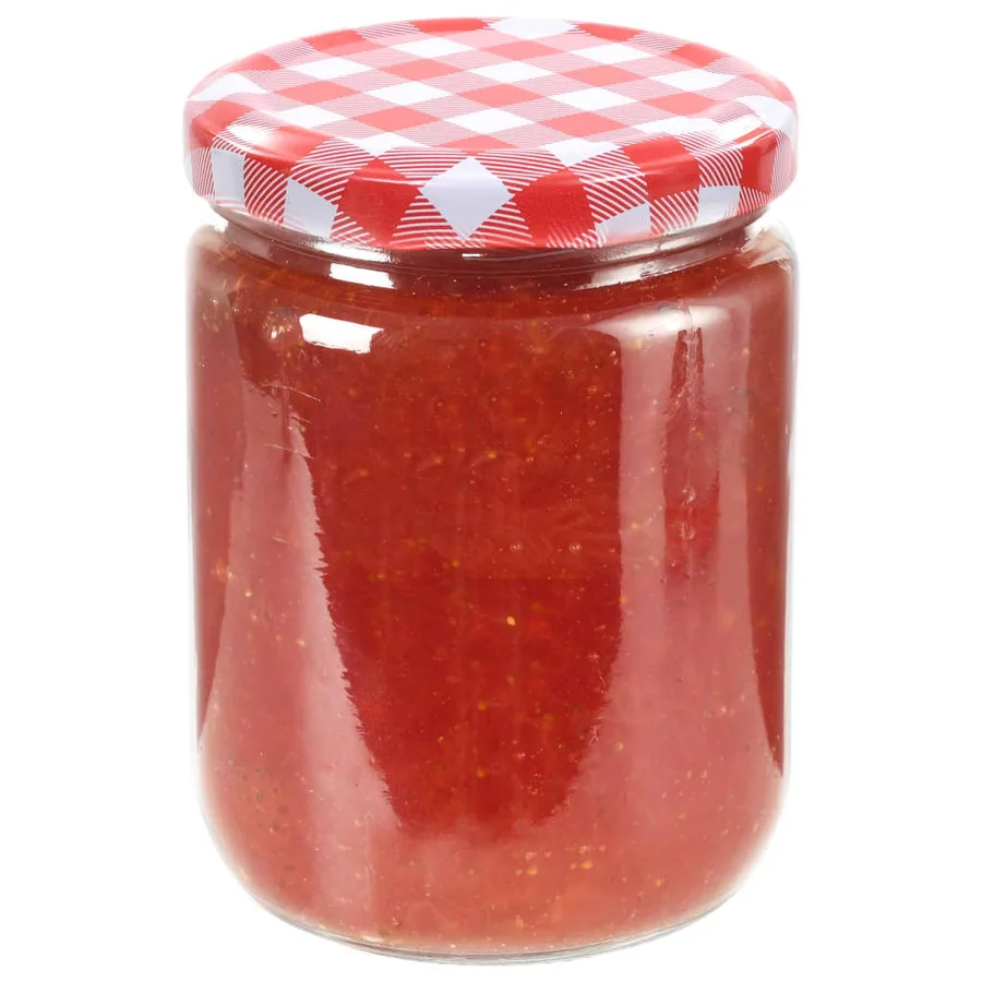 Pots à confiture Couvercle blanc et rouge 96 pcs Verre 230 ml - 3