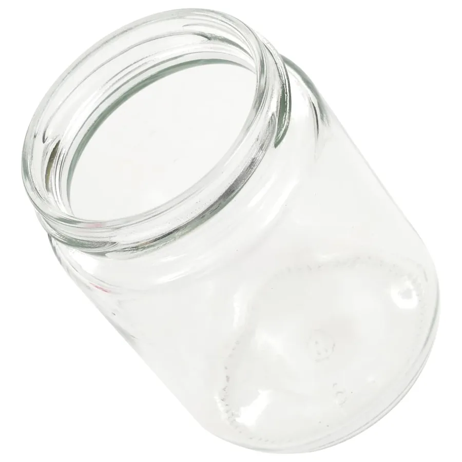 Pots à confiture Couvercle blanc et rouge 96 pcs Verre 230 ml - 6